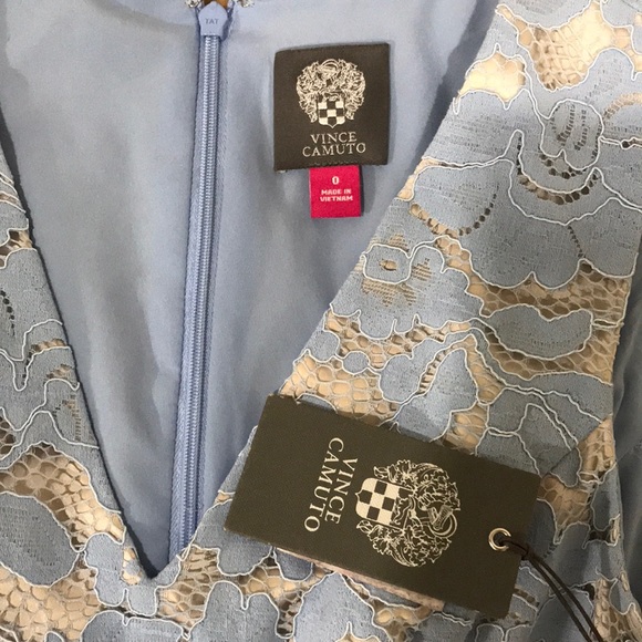 Vince Camuto ice blue lace overlay sheath dress - Picture 3 of 4